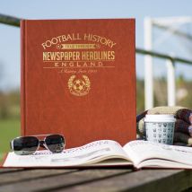 England Int Football Newspaper Book - Brown Leatherette