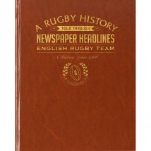History of English Rugby Newspaper Book - Brown Leatherette