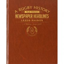 Leeds Rhinos Rugby Newspaper Book - Brown Leatherette