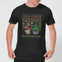 Cow and Chicken Cow And Chicken Pattern Men's Christmas T-Shirt - Black - M