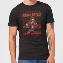 Johnny Bravo Johnny Bravo Pattern Men's Christmas T-Shirt - Black - M