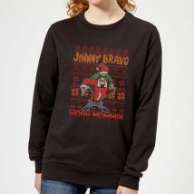 Johnny Bravo Johnny Bravo Pattern Damen Weihnachtspullover – Schwarz - XL