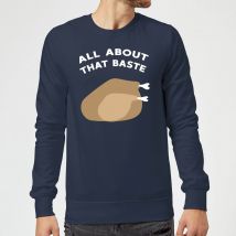 All About That Baste Christmas Sweatshirt - Navy - S