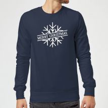 Merry Christmas Christmas Sweatshirt - Navy - S