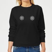 Snowflakes Women's Christmas Sweatshirt - Black - XS - Black