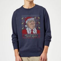 Make Christmas Great Again Pull de Noël - Bleu Marine - XL