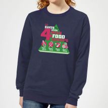 Elf Food Groups Damen Weihnachtspullover – Navy - S