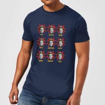 Elf Faces Herren Christmas T-Shirt - Navy Blau - XL