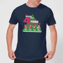 Elf Food Groups Men's Christmas T-Shirt - Navy - S