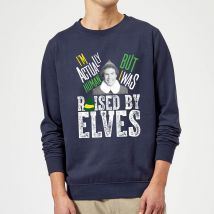 Elf Raised By Elves Weihnachtspullover – Navy - L