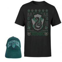 Harry Potter Slytherin T-Shirt and Cap Bundle - Black - Homme - M