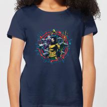 Aquaman Circular Portrait Women's T-Shirt - Navy - M