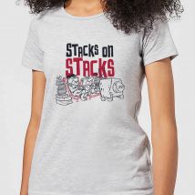 The Flintstones Stacks On Stacks Women's T-Shirt - Grey - XS