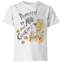 Scooby Doo Powered By Milk And Cookies Kids' T-Shirt - White - 3-4 ans