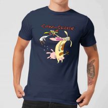 Cow and Chicken Characters Men's T-Shirt - Navy - M