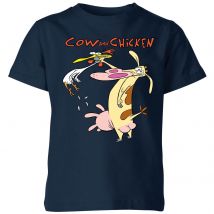 Cow and Chicken Characters Kids' T-Shirt - Navy - 3-4 ans