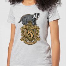 Harry Potter Hufflepuff Drawn Crest Women's T-Shirt - Grey - L