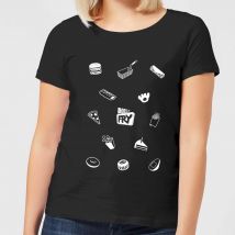 Does It Fry Pattern Women's T-Shirt - Black - 3XL