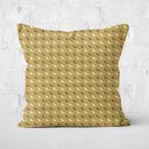 Golden Bird Pattern Square Cushion - 50x50cm - Soft Touch