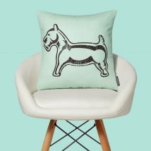 Monopoly Dog Letterpress Square Cushion - 60x60cm - Soft Touch