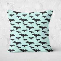 Black And Blue Bat Pattern Square Cushion - 40x40cm - Soft Touch