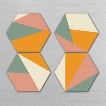 Triangles Hexagonal Coaster Set