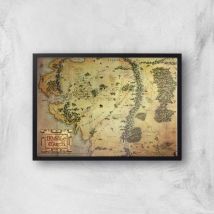 Lord Of The Rings Map Giclee Art Print - A3 - Black Frame