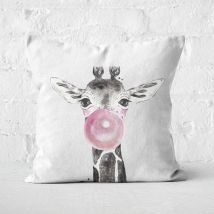 Bubblegum Giraffe Square Cushion - 50x50cm - Soft Touch