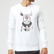 Clown Rhino Sweatshirt - White - M - White
