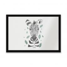Zebra And Leaves Entrance Mat