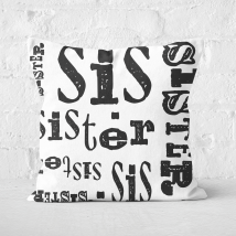 Vintage Sister Pattern Square Cushion - 40x40cm - Soft Touch