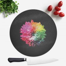 Fluro Flower Round Chopping Board