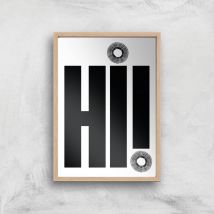 Hi! Giclee Art Print - A2 - Wooden Frame