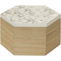 Mimo Hexagon Trinket Box - White Faux Marble