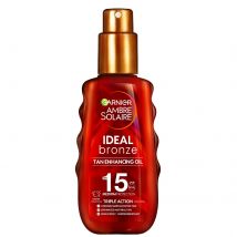 Garnier Ambre Solaire Ideal Bronze Olio Spray Protezione Solare con Acceleratore di Abbronzatura SPF 15 150 ml