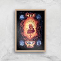 Stranger Things x Alex Hovey Vecna Illustration Giclee Art Print - A4 - Wooden Frame