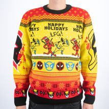 Deadpool and Wolverine Happy Holidays LFG! Knitted Christmas Jumper - XXL