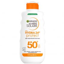 Garnier Ambre Solaire SPF 50+ Hydra 24 Hour Hydrating Sun Cream Lotion With Vitamin C,175ml