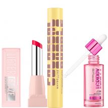 Maybelline Viral Favourites Make Up Bundle with Grippy Primer, Colossal Mascara and Lifter Glaze Lip Balm (Various Shades) - Cherry Swirl