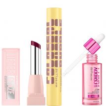 Maybelline Viral Favourites Make Up Bundle with Grippy Primer, Colossal Mascara and Lifter Glaze Lip Balm (Various Shades) - Acai Glaze