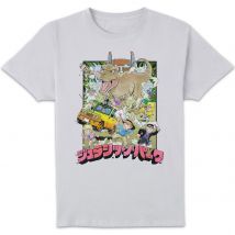 Jurassic Park Anime Character Scene Anime Unisex T-Shirt - White - XL