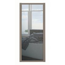 Spacepro 1 Panel Shaker Stone Grey Frame Mirror Door - 914mm