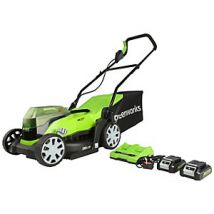 Greenworks 48V Lawnmower with 2 x 24v 2Ah Batteries & 2A Charger - 36cm
