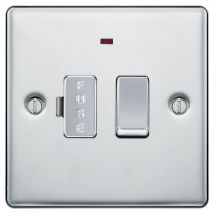 BG 13A Screwed Raised Plate Switched Fused Connection Unit  With Power Indicator - Polished Chrome