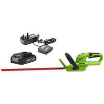 Greenworks 24V Hedge Trimmer with 2Ah Battery & Charger - 56cm / 22inch