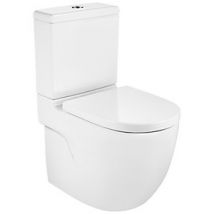 Meridian Easy Clean Close Coupled Fully Shrouded Compact Toilet Pan  Cistern & Soft Close Seat