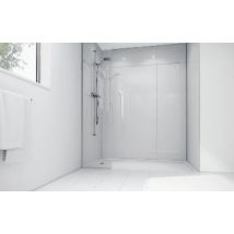 Mermaid White Acrylic 2 Sided Shower Panel Kit 1200mm x 900mm