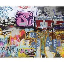 ohpopsi Urban Graffiti Wall Mural - L 3m (W) x 2.4m (H)