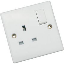 Schneider Ultimate 13A Double Pole Single Switched Socket  - White