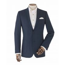 Blue Wool-Blend Micro Pattern Single-Breasted Jacket 42" Regular
